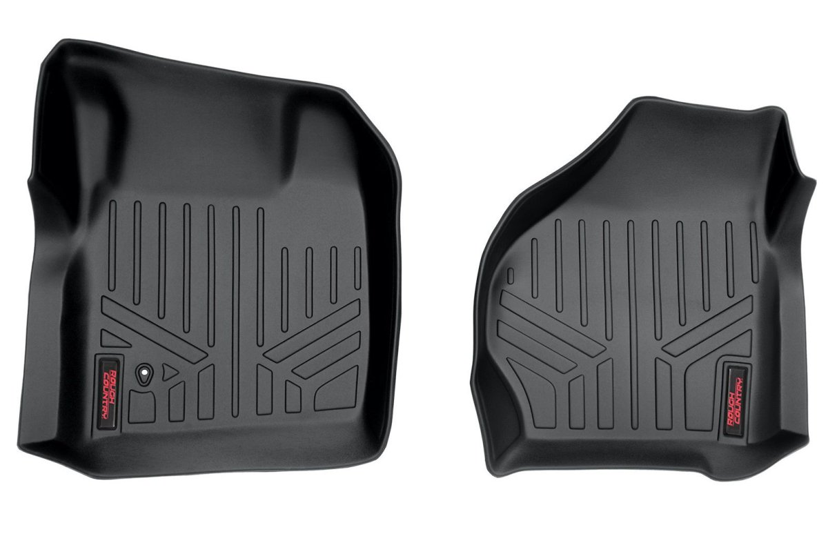 Ford F-350 Super Duty Floor Mats - Front - Rough Country - Heavy Duty Floor Armor - '99-'07